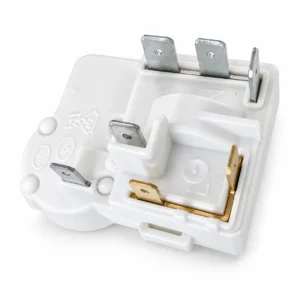 7-pin domestic refrigerator relay rear view showing seven spade terminals